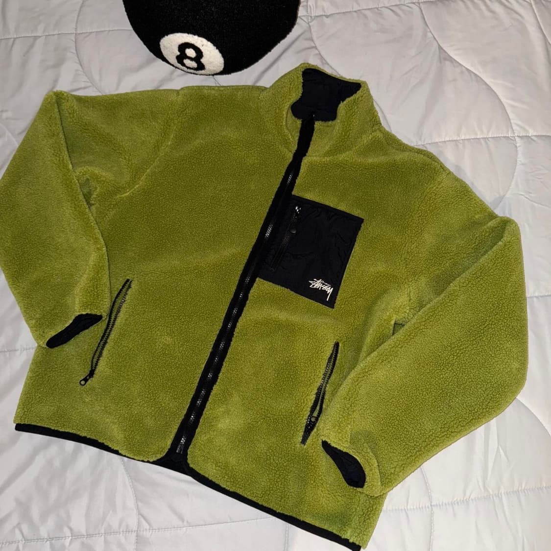 스투시 쉐르파 플리스 자켓 모스그린 상품이미지1