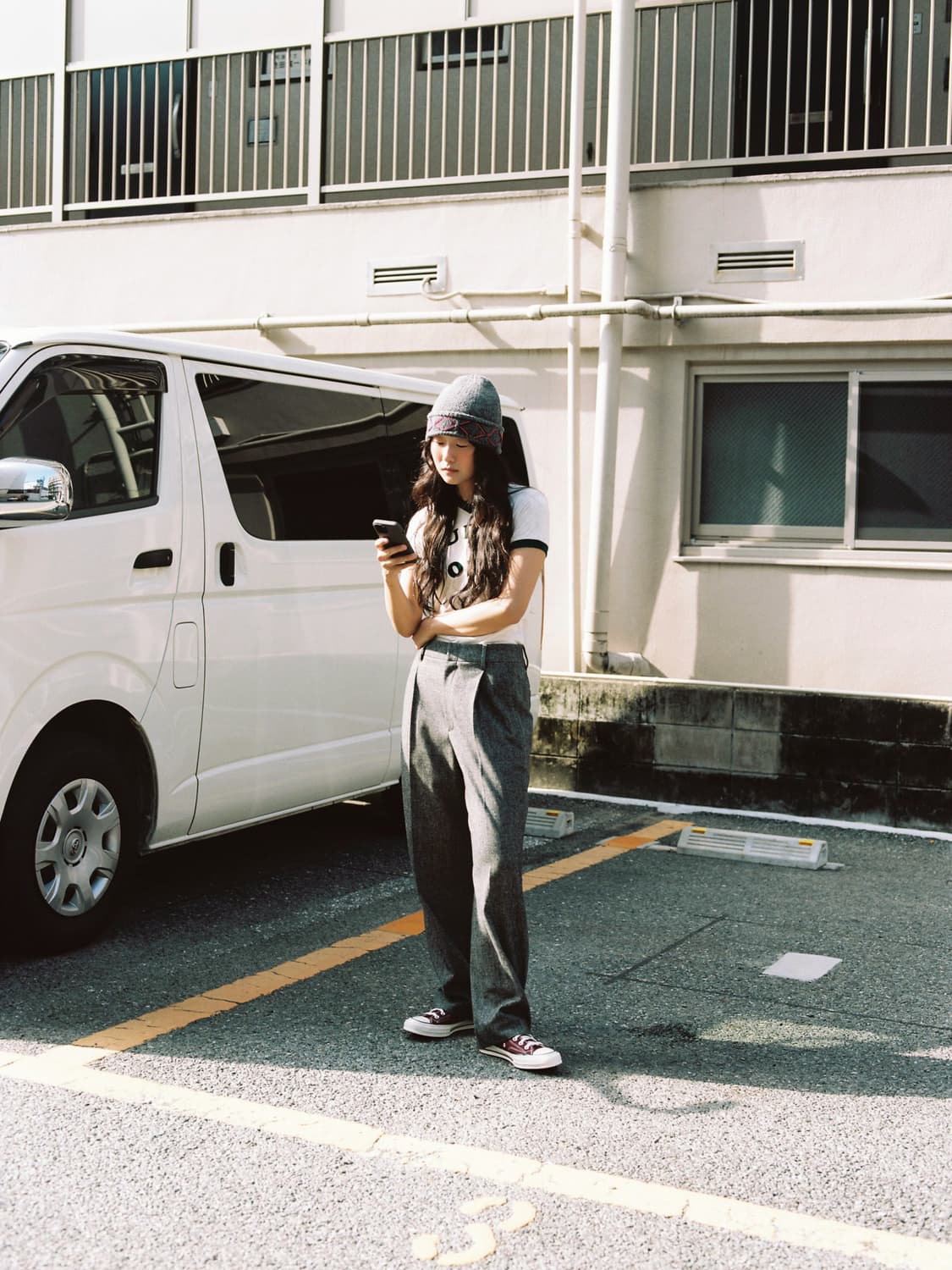 포니테일 베로나 해링본 슬랙스 상품이미지1