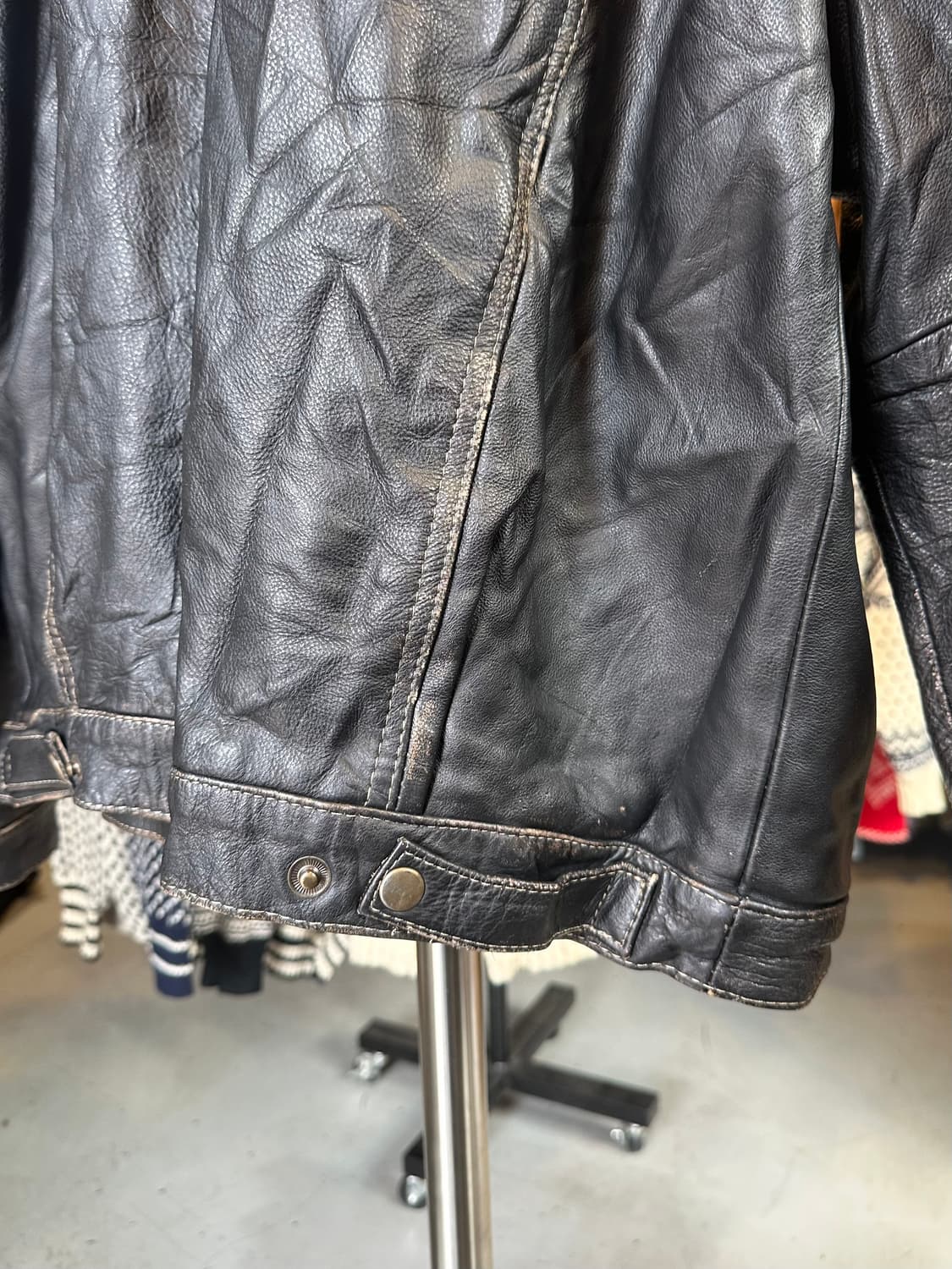 [105]Jack & Jones 헤비 리얼 레더 플라이트 자켓 상품이미지7