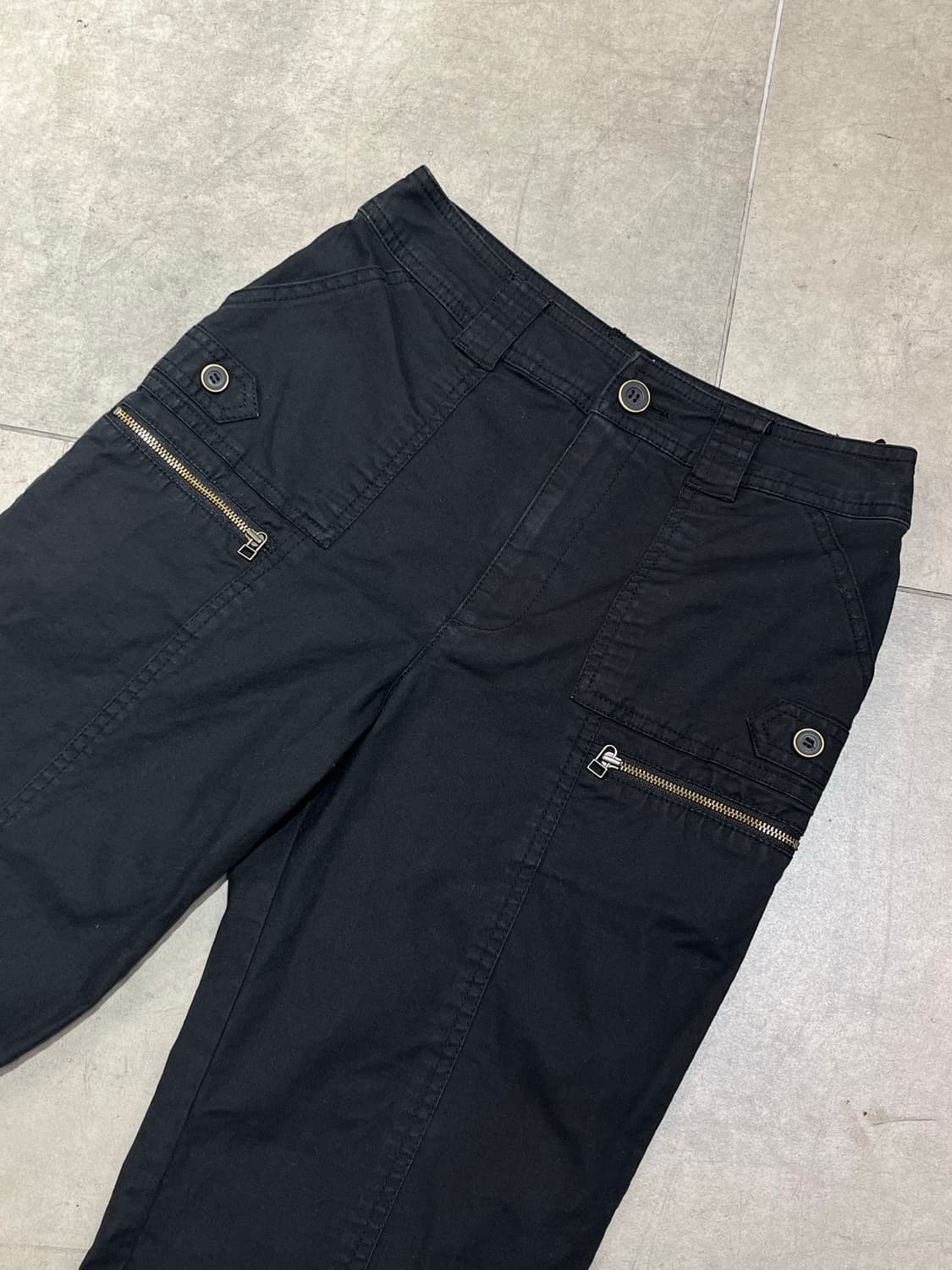 일본 빈티지 락펑크 락시크 포켓 부츠컷 코튼 블랙 팬츠 상품이미지4