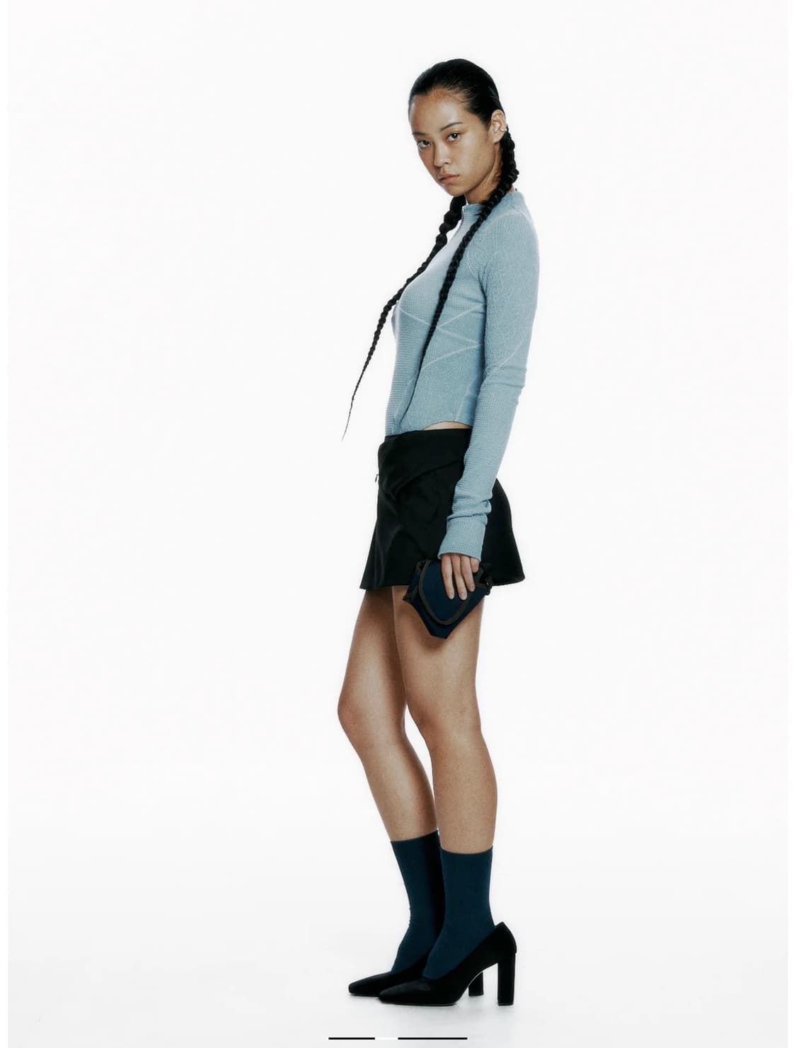 Hyein Seo Half-Zip Raglan Ash Blue 상품이미지5