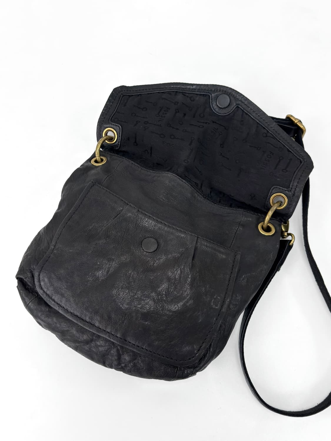 FOSSIL Vintage Black Leather 2-Way BAG 상품이미지5