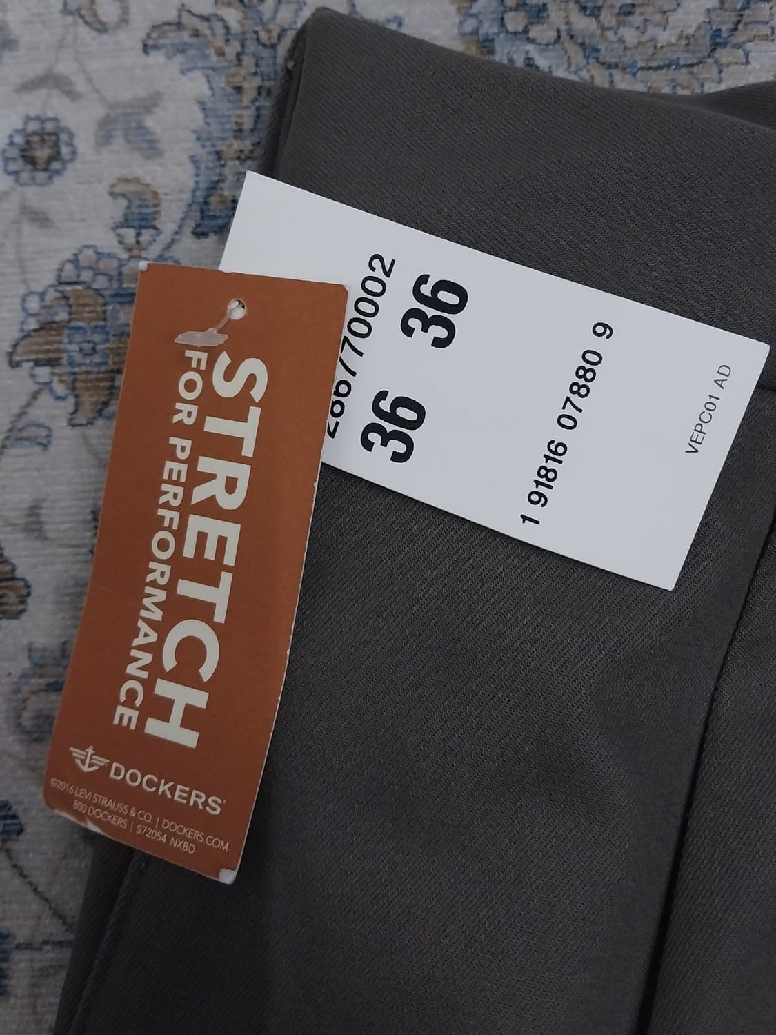 (새상품) Dockers 카키 스트레치 플리츠 바지 36x36 상품이미지4
