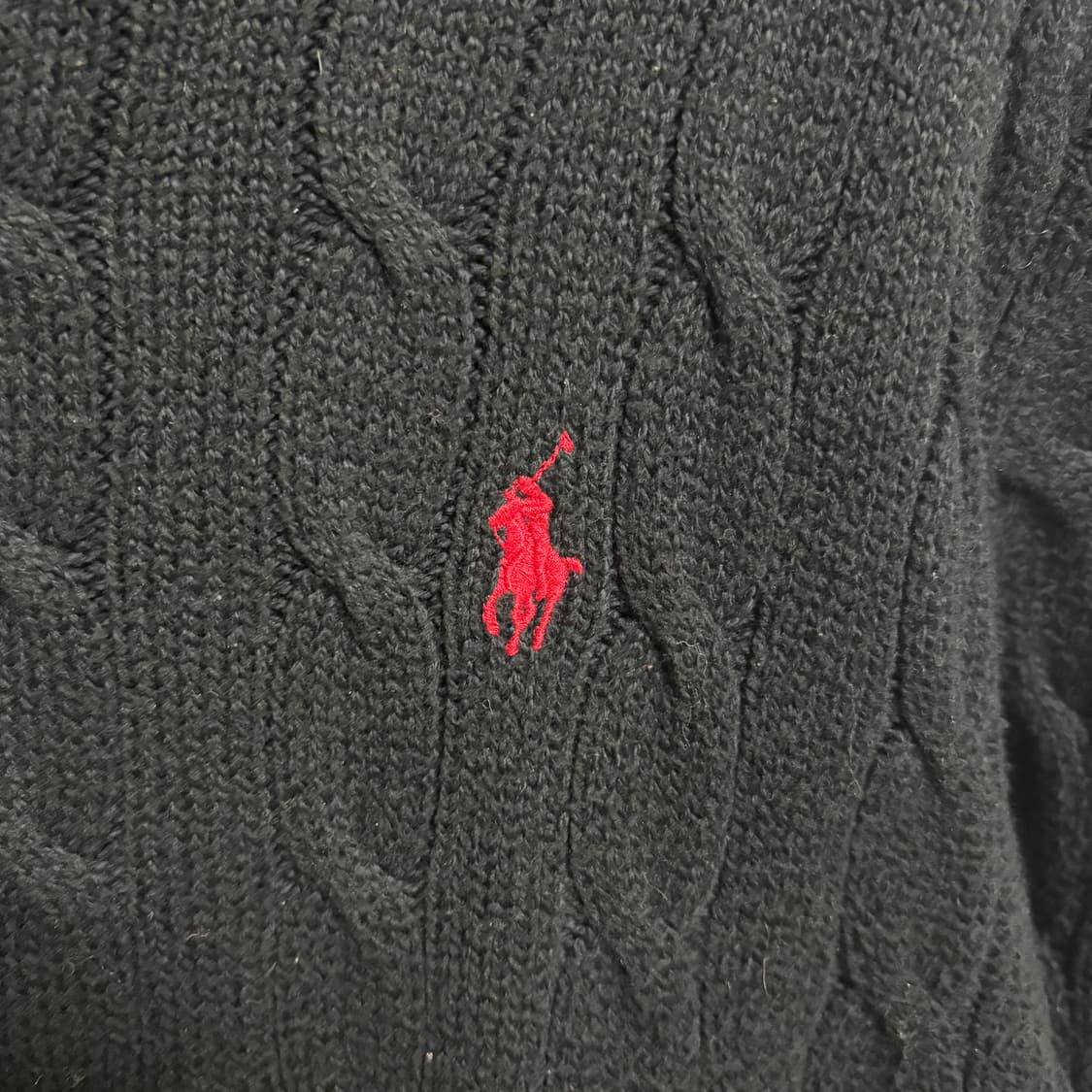 폴로 랄프로렌 코튼 케이블 니트 / 블랙, M 상품이미지5
