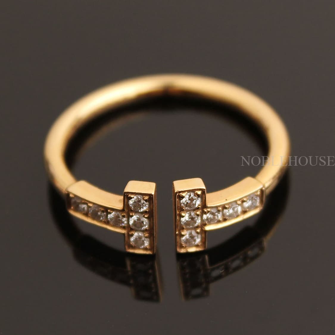 티파니앤코 T 와이어 18K 로즈골드 12P 다이아 반지(10.75호) 상품이미지1