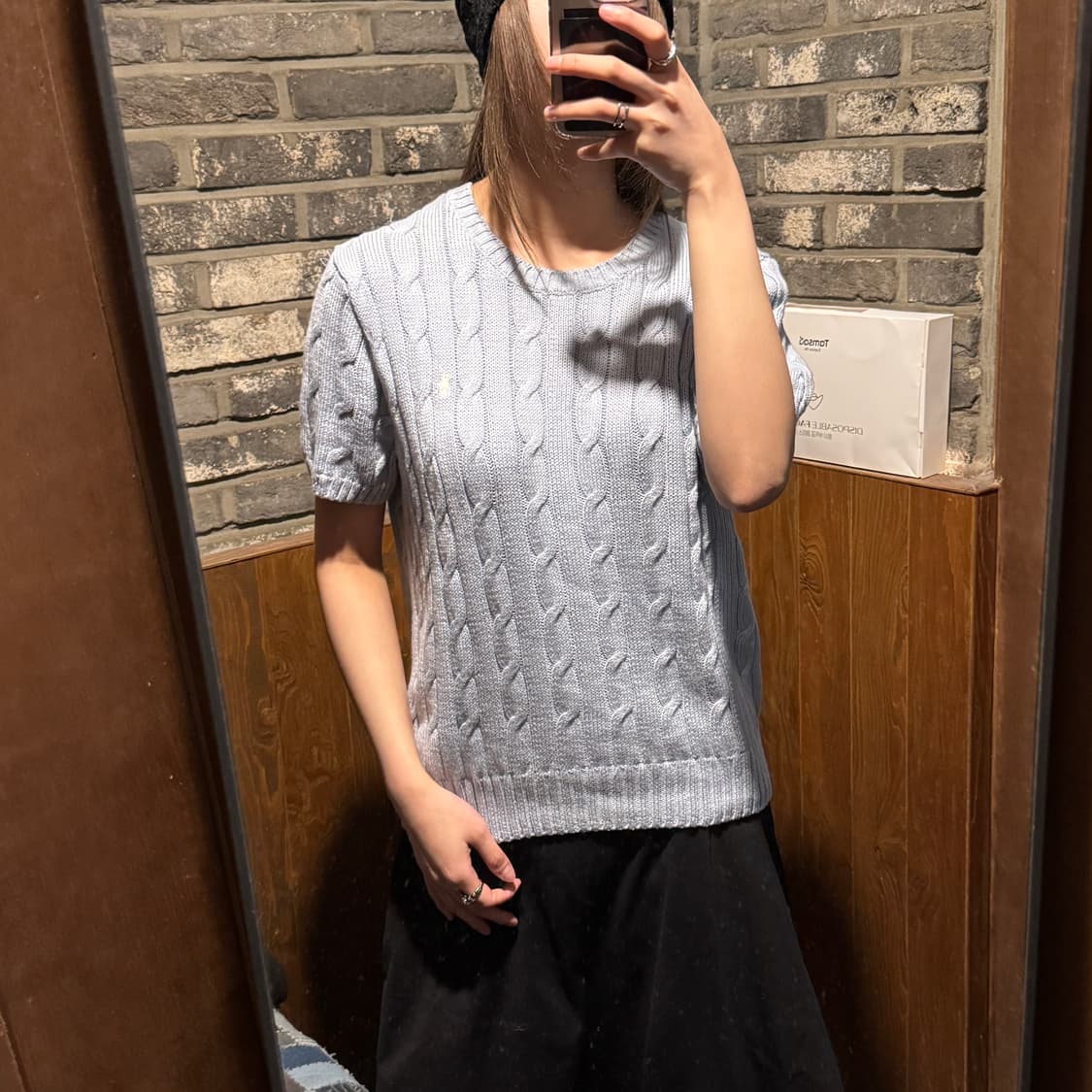 XL) 폴로 랄프로렌 케이블 반팔 니트 하늘색 상품이미지9