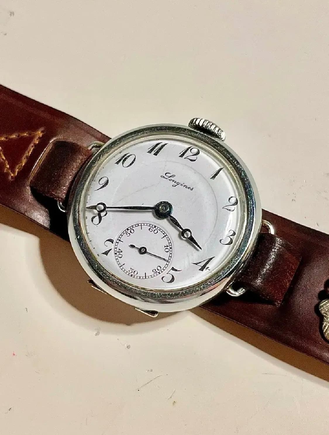 수리완료! 1920년대 론진 트렌치 워치 수동 시계 청침 빈티지 상품이미지1