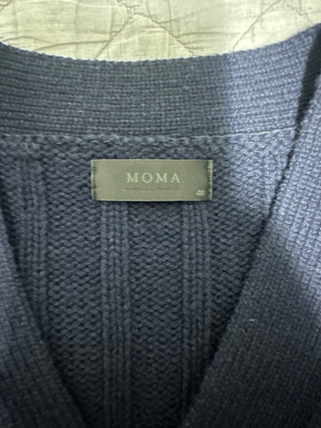 모마디자인 골지 크롭가디건/다크네이비/48 상품이미지3