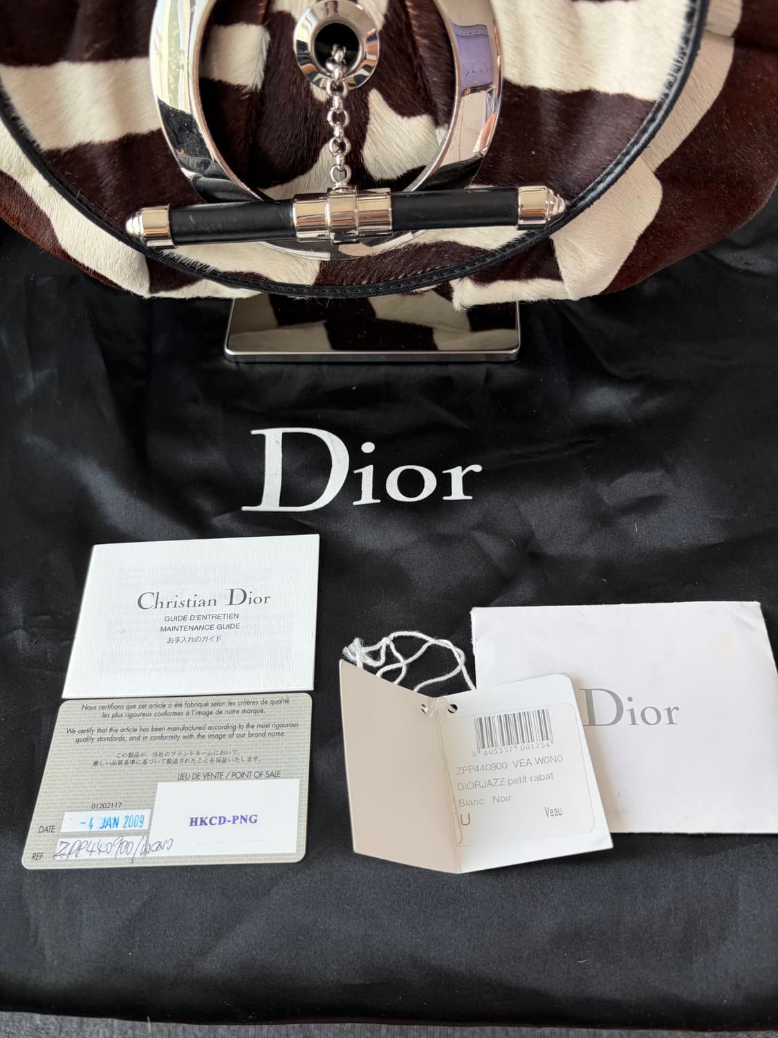 Rare 디올 S/S 2008 재즈 클럽 포니헤어 지브라 숄더백 상품이미지10