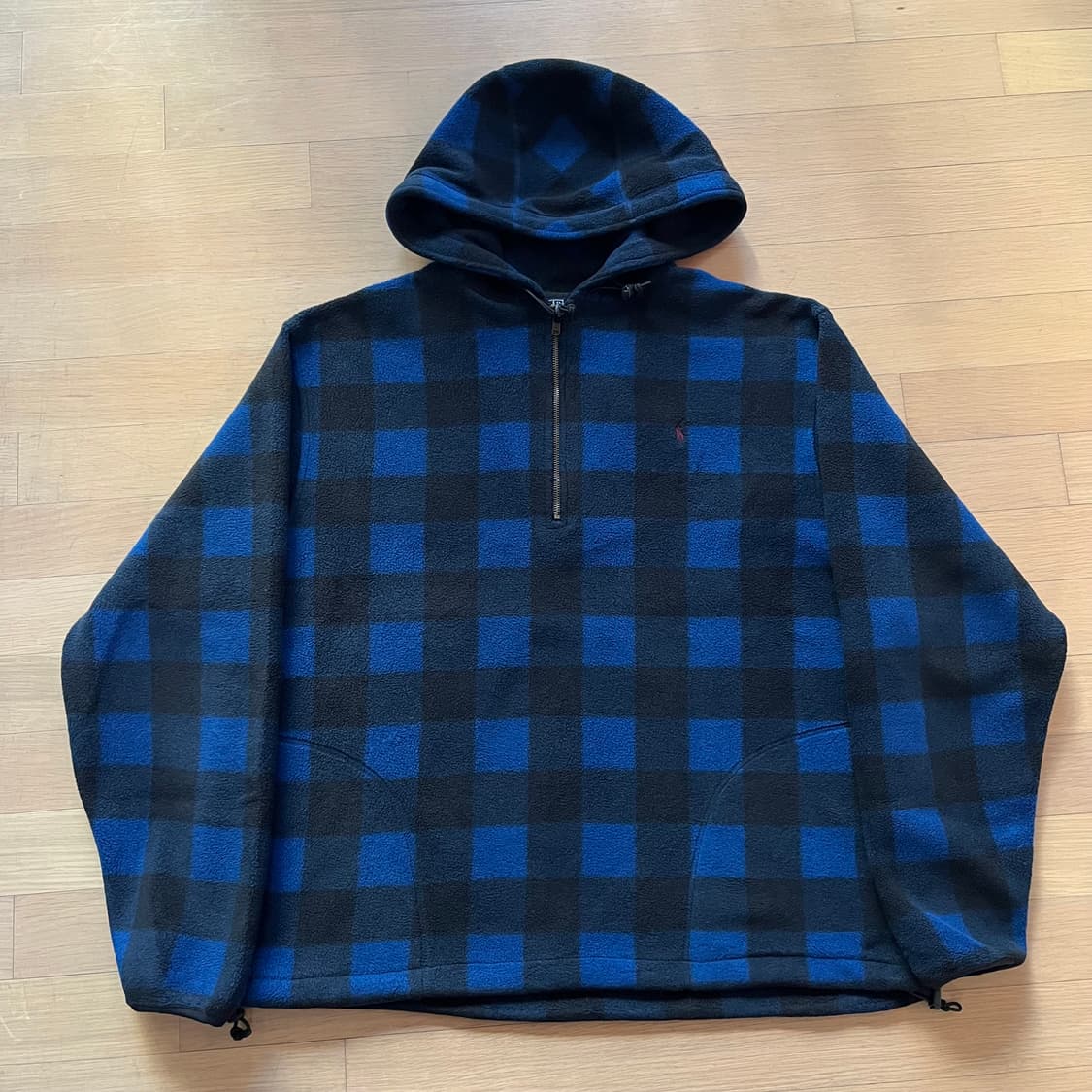 90년대 폴로랄프로렌 플리스 체크 아노락 자켓 미국제조 USA 상품이미지1