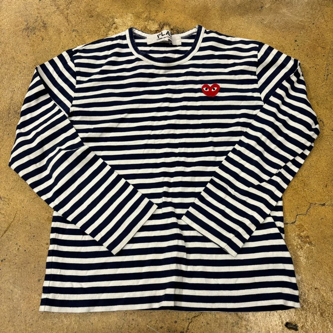 꼼데가르송 네이비 블루 스트라이프 단가라 롱슬리브 상품이미지2