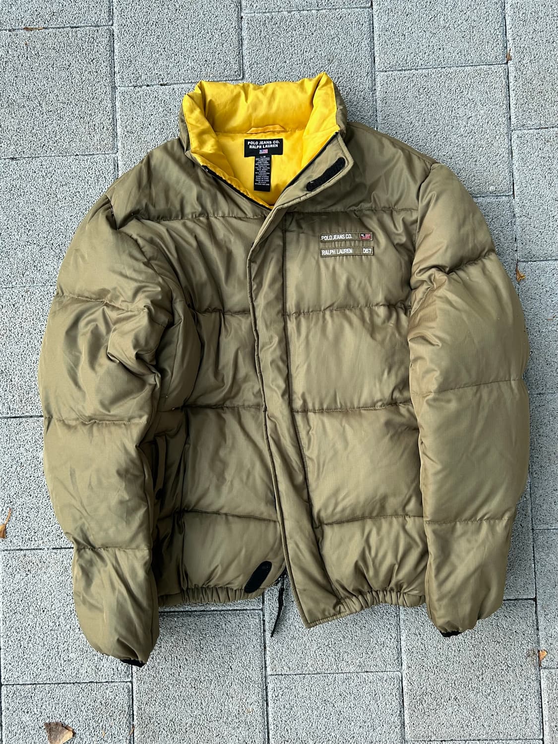 *rare* 2000s 폴로 올리브 카키 성조기 패딩 상품이미지1