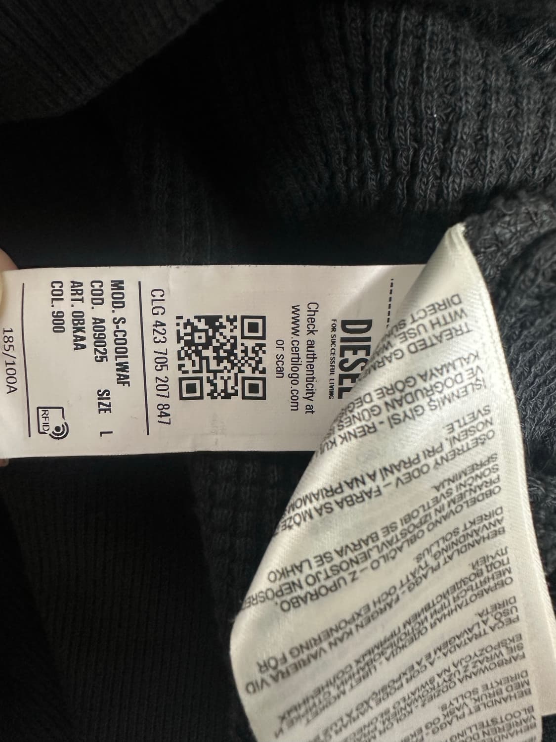 디젤 와플 티셔츠 MIKINA DIESEL S-COOLWAF SWEAT 상품이미지5