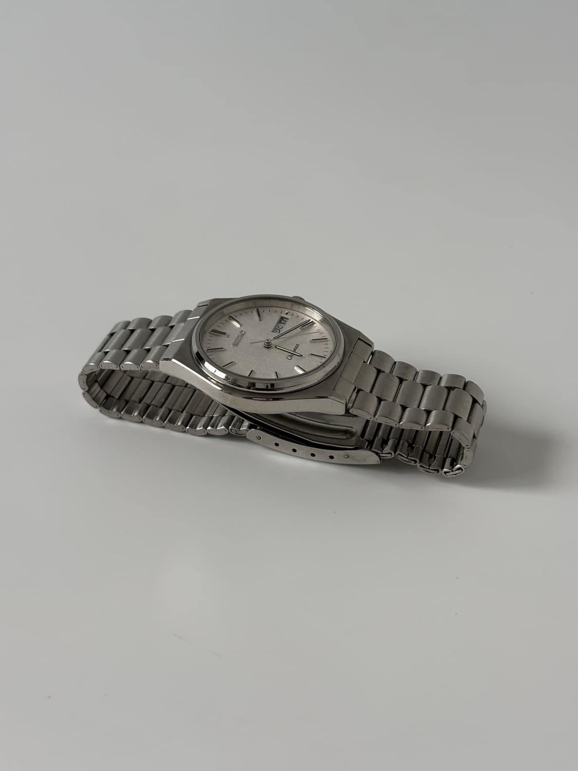 1980년대 Chronos 스노우 플레이크 다이얼 실버 쿼츠 남성  상품이미지5