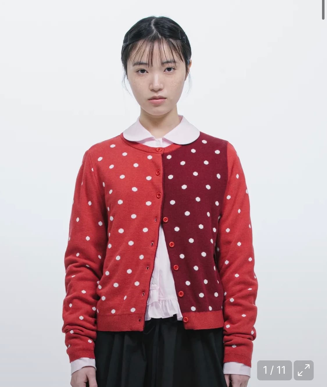 오헤시오 도트 투톤 가디건 상품이미지1