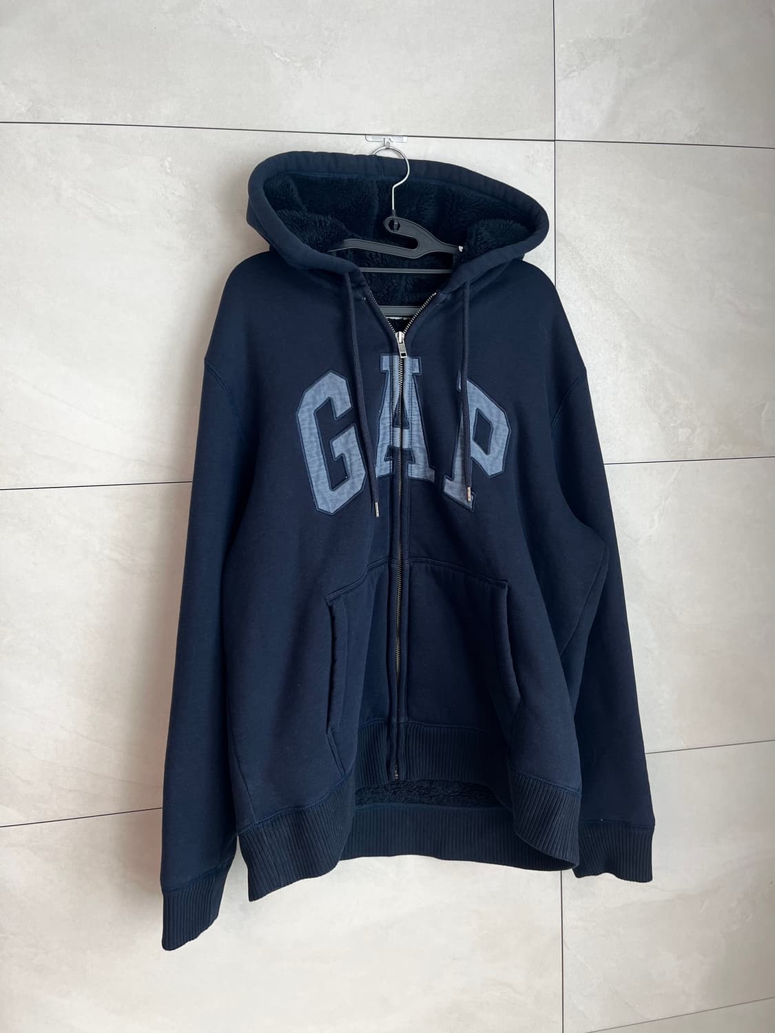 갭 GAP 양털퍼 후드집업 네이비 [XL] 상품이미지2