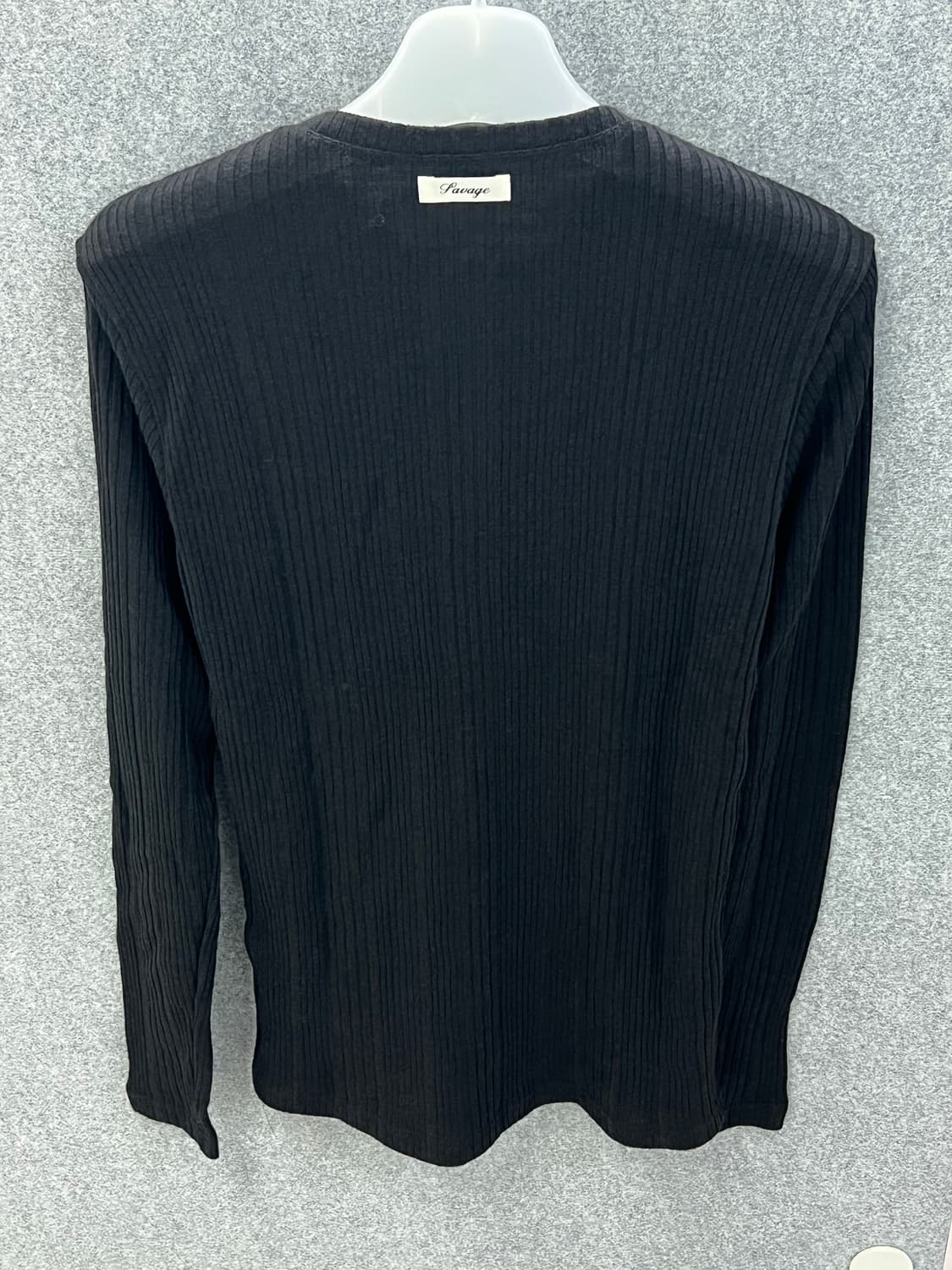 Henley Neck Jersey Long Sleeve BK XL 상품이미지2