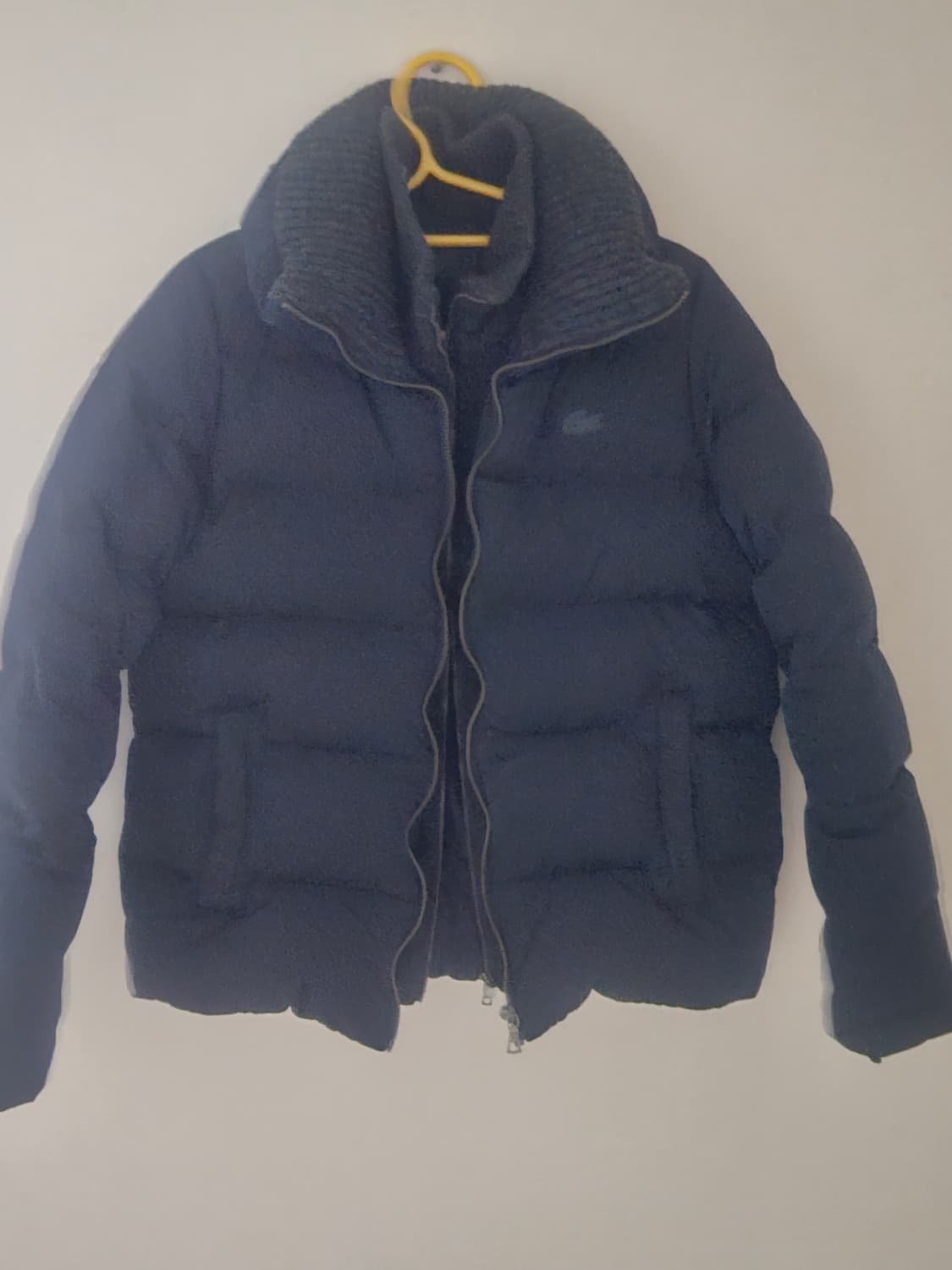 라코스테 여성 니트카라 패딩 점퍼 네이비 34 상품이미지1