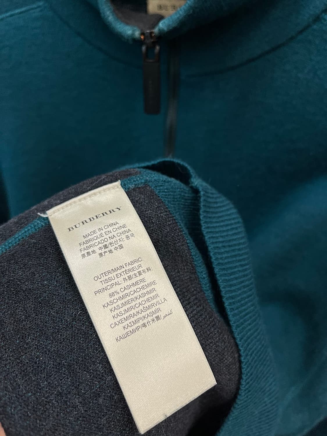 105) 버버리 런던 캐시미어 반집업니트  상품이미지4