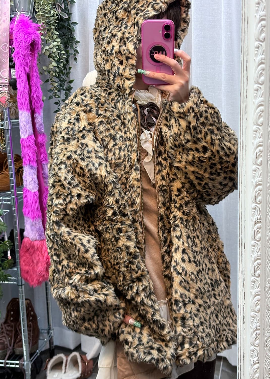 레오파드 후드자켓  상품이미지1