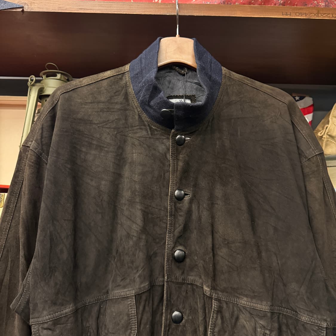 80~90s 뢰제칸 독일생산 리얼레더 스웨이드 블루종 자켓 N860   상품이미지3