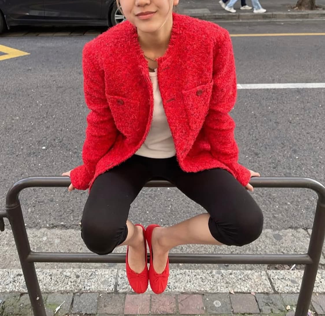 레드 트위드 재킷 상품이미지1