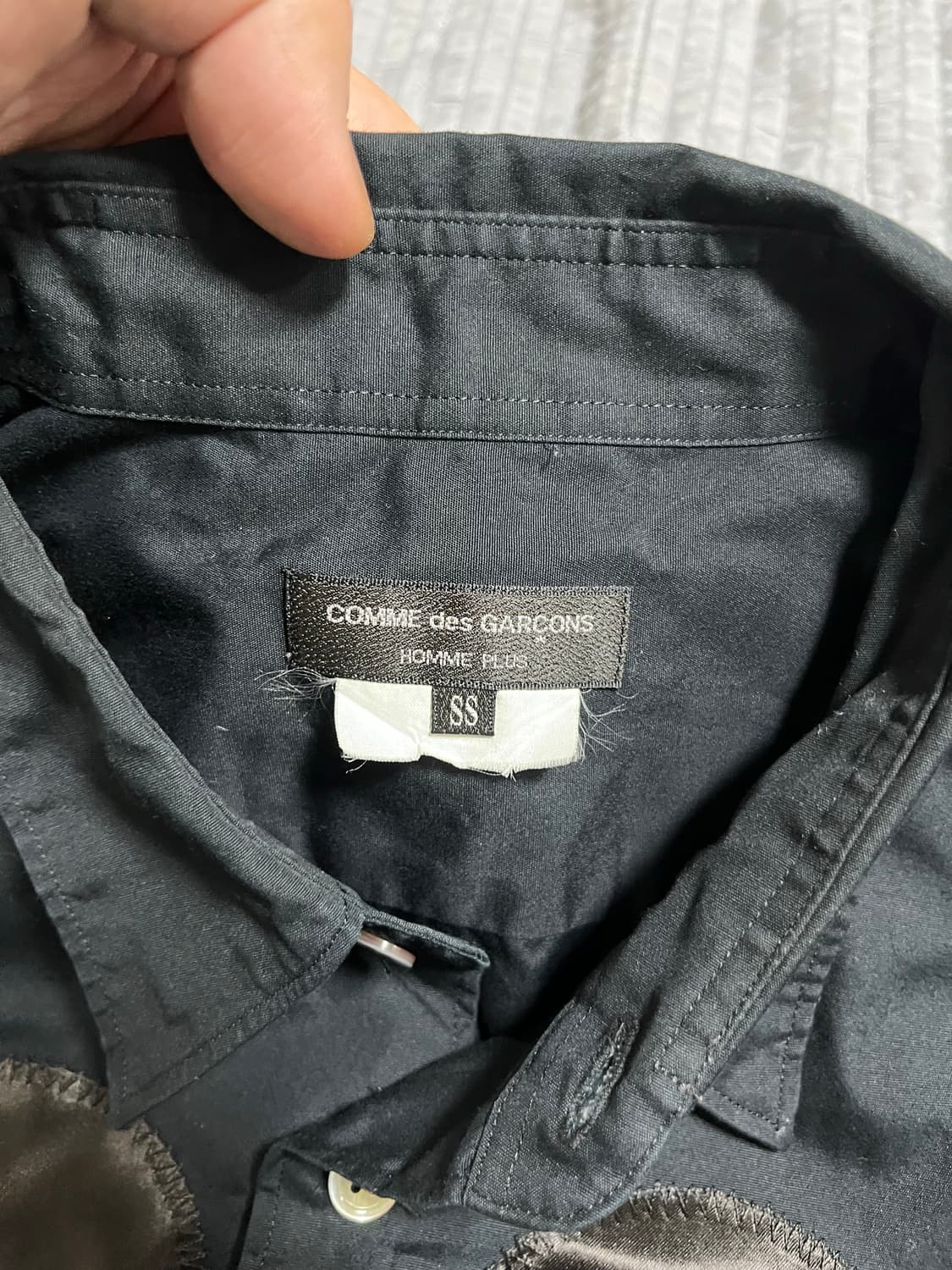 (XS) 꼼데가르송 옴므플러스 도트 하프셔츠 블랙 상품이미지5