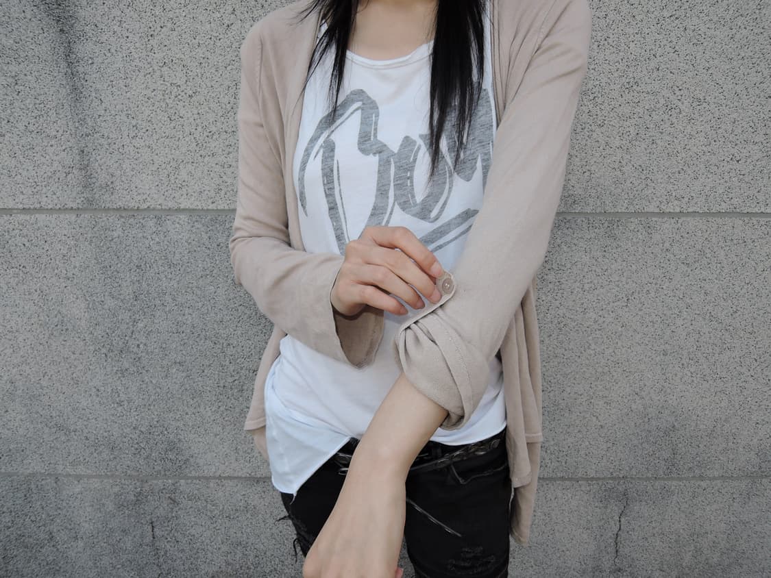 Drape Roll-Up Sleeve Cardigan 상품이미지5