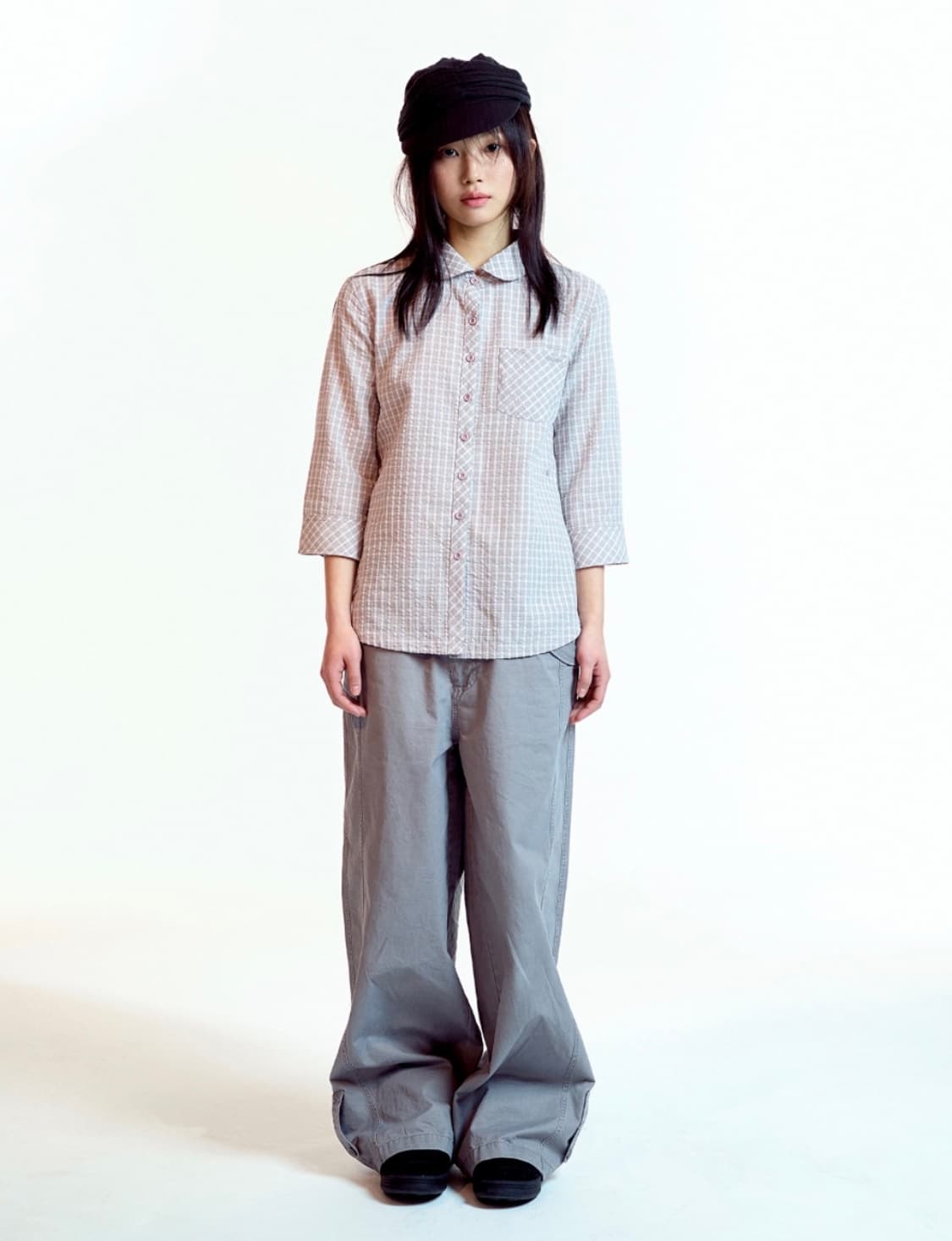코이세이오 ROUND COLLAR CAPRI SHIRT ASH PINK  상품이미지4
