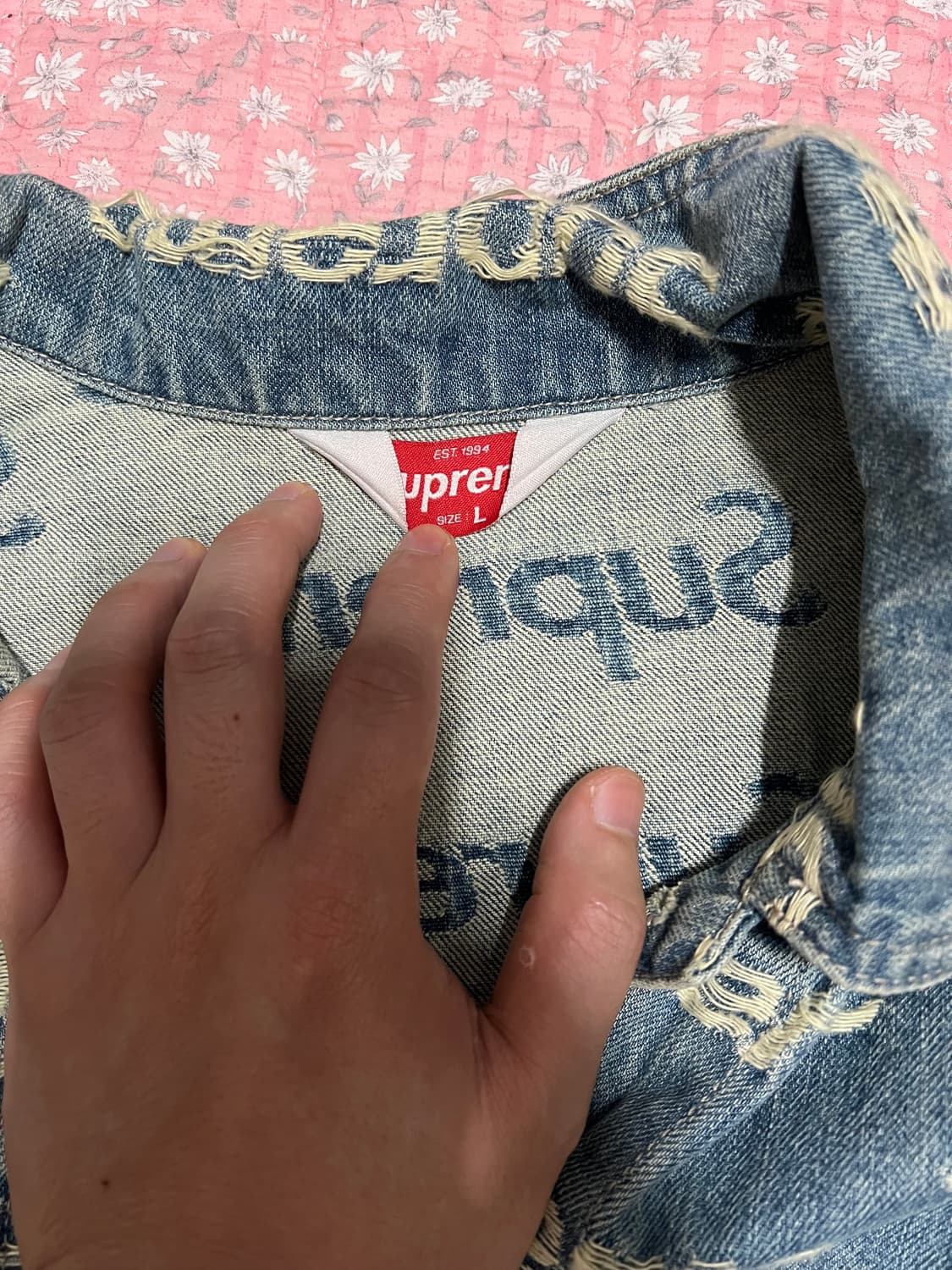 슈프림 프레이드 로고 데님 자켓 상품이미지5