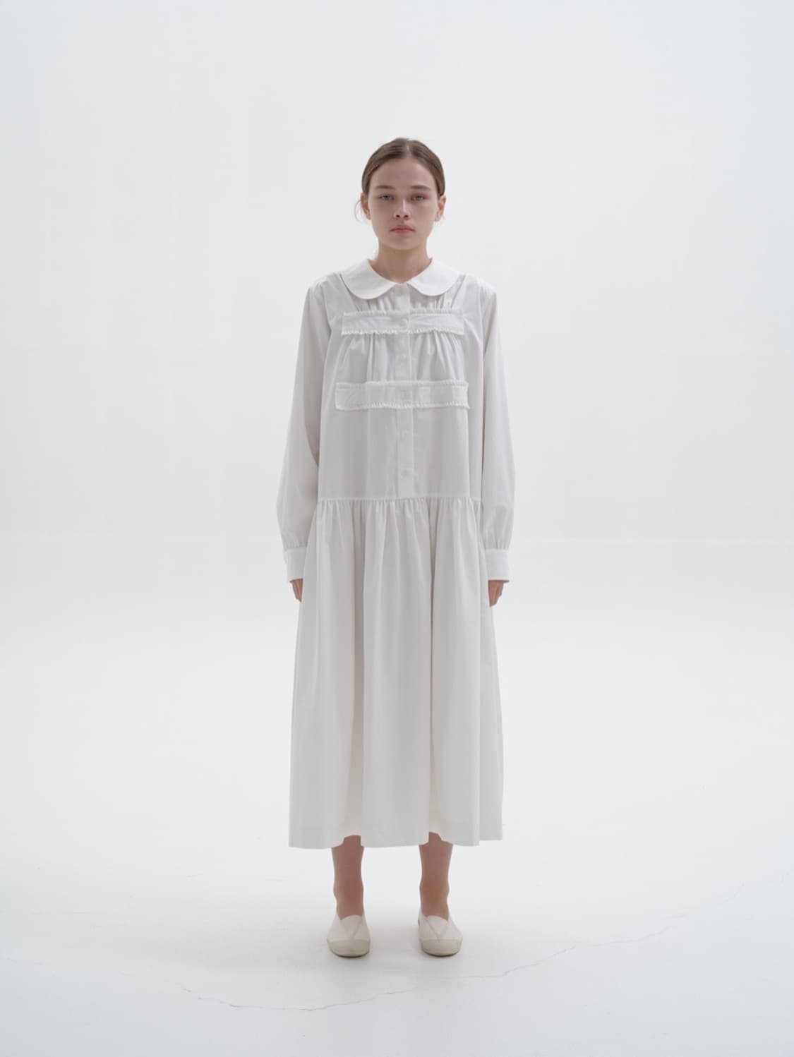 코스모스 화이트 원피스 상품이미지2