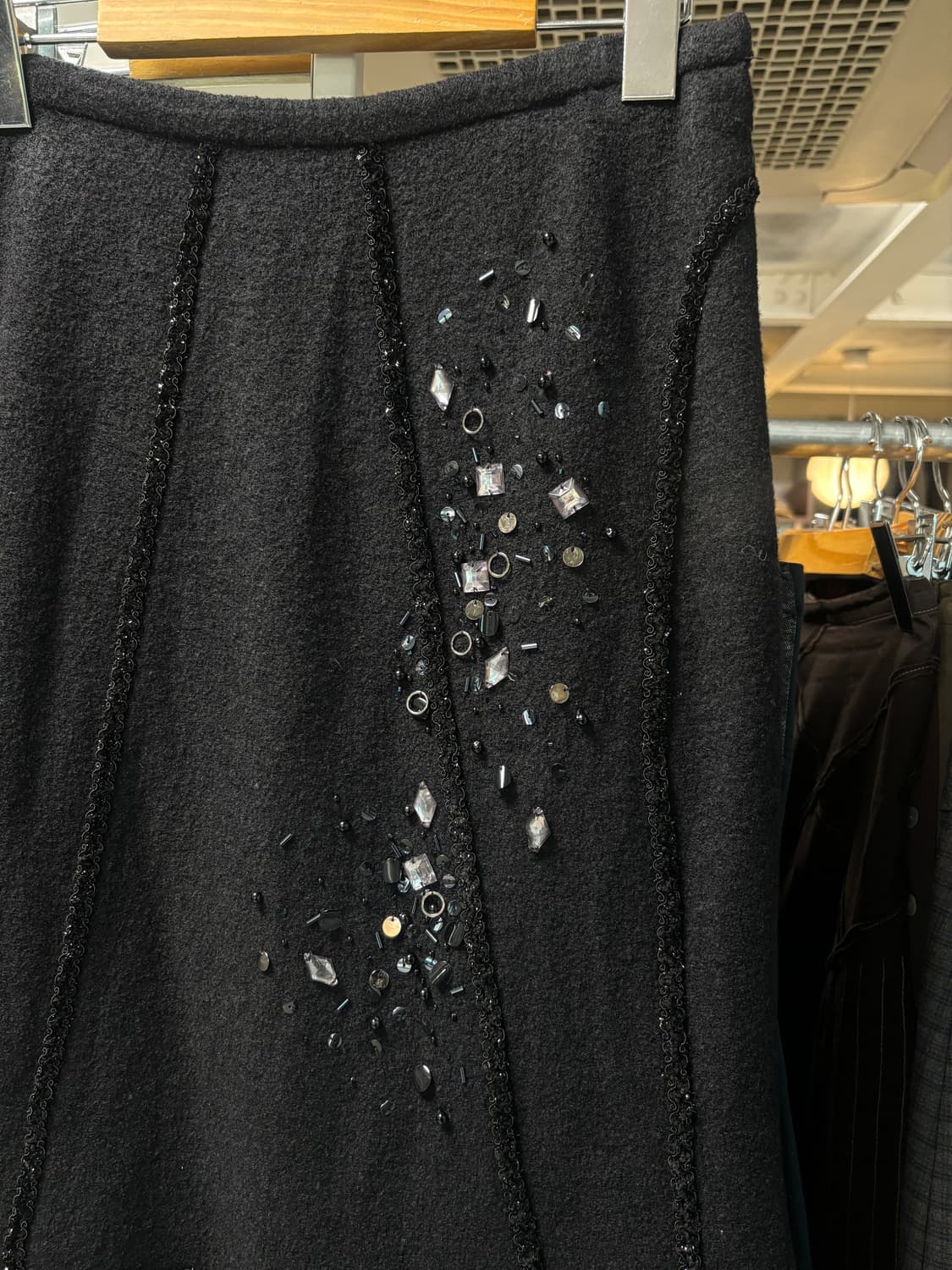 빈티지 울 비즈 스커트 상품이미지3