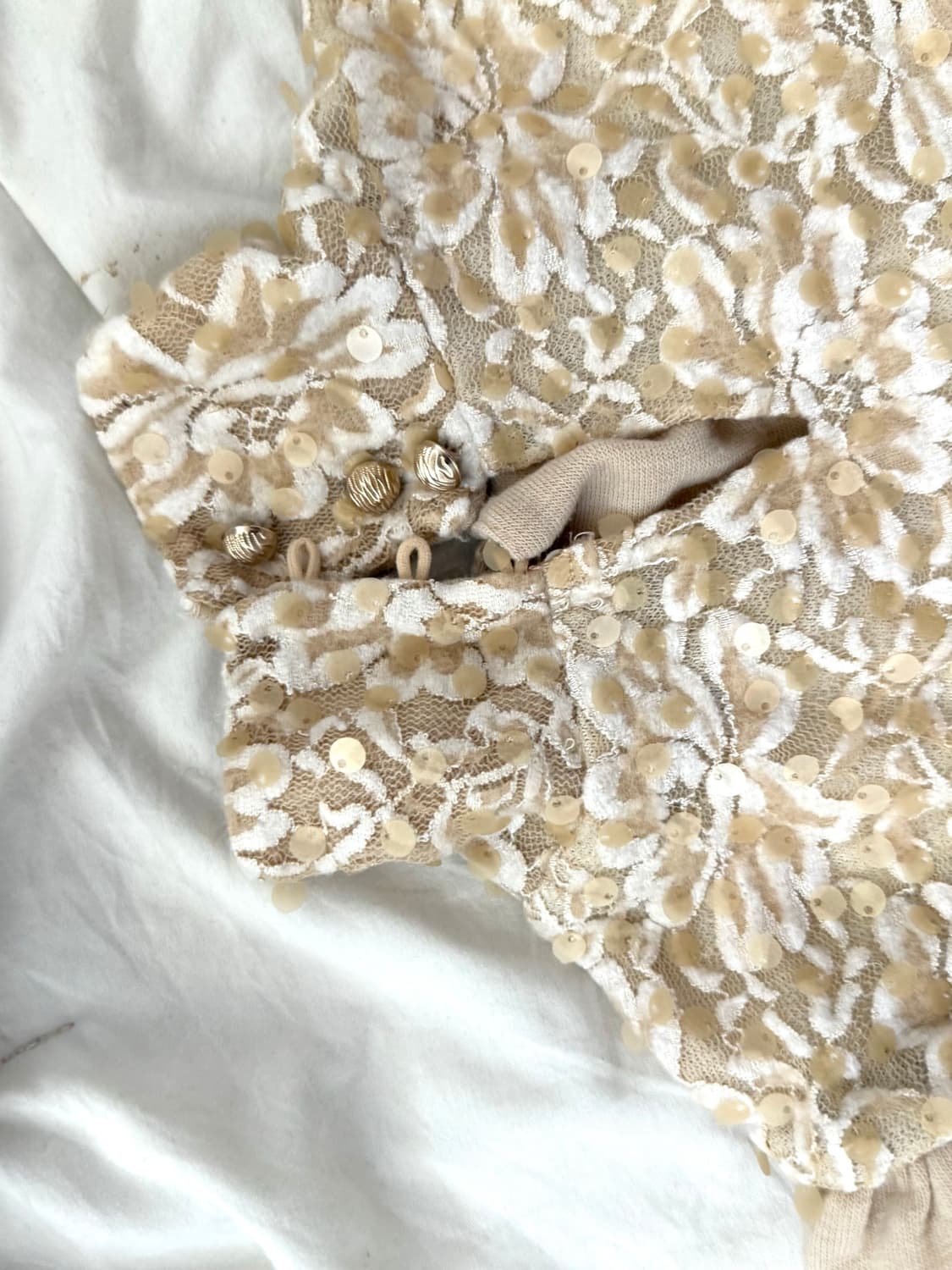 빈티지 오네갸루깔 리즈리사깔 베이지 레이스 블라우스 상품이미지4
