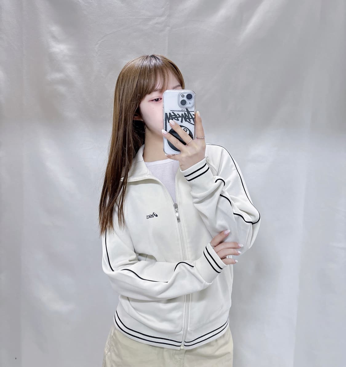 아식스 화이트 트랙탑  상품이미지3