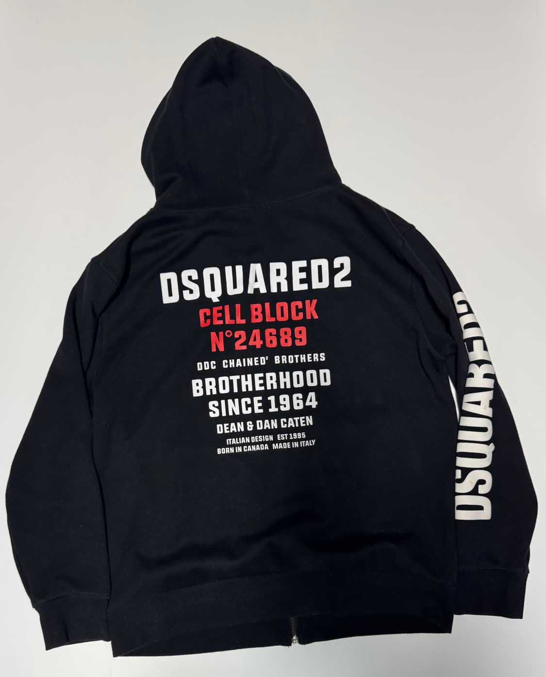 디스퀘어드2 뒷 스펠로고 후드집업 XL 블랙 상품이미지1