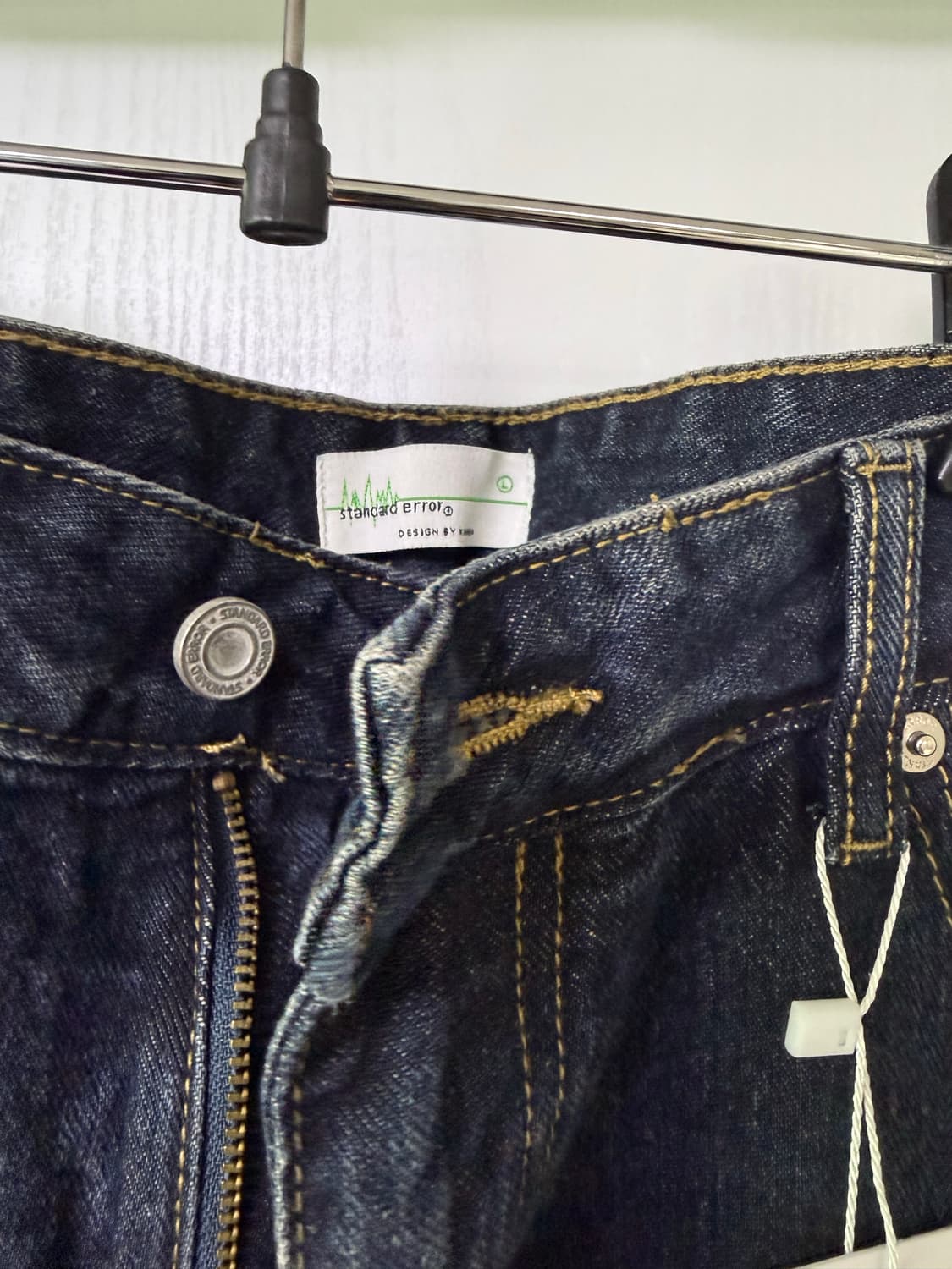 스탠다드에러 워싱 와이드 데님팬츠 L 새상품 상품이미지5