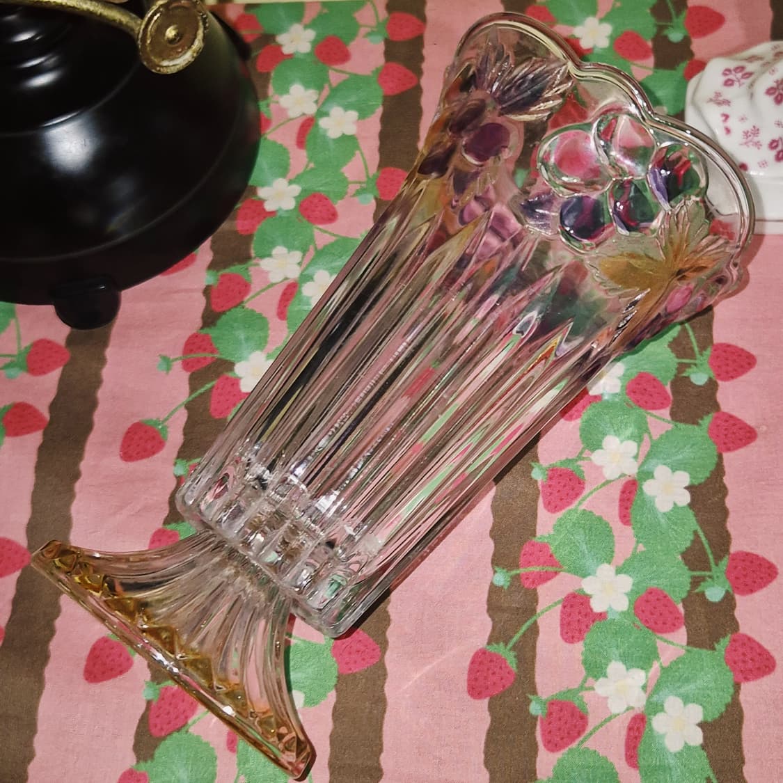 90s 소가 글라스 레트로 컬러 포도 꽃병 상품이미지8