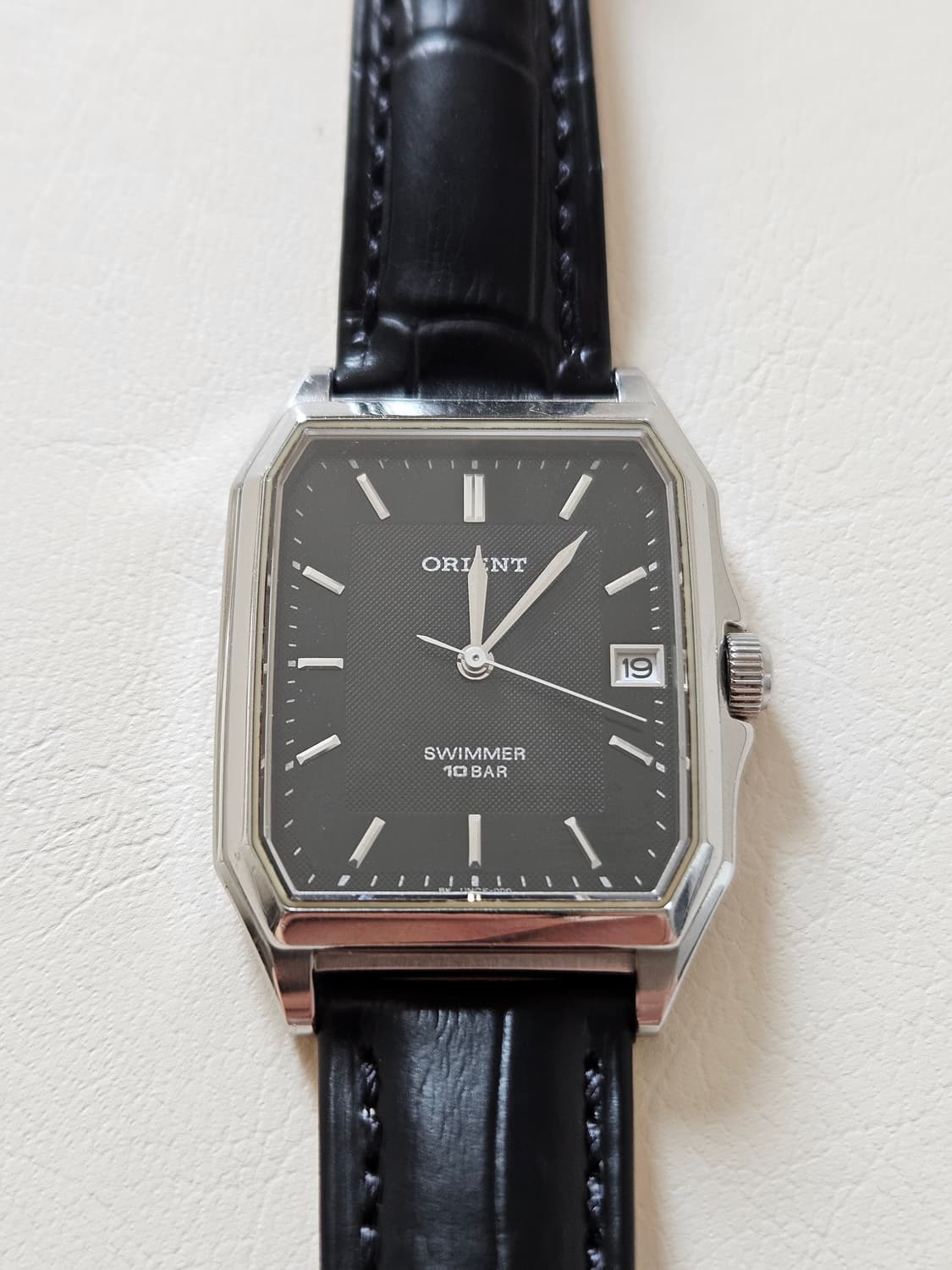 빈티지 오리엔트 스위머 검판 가죽 시계 상품이미지3