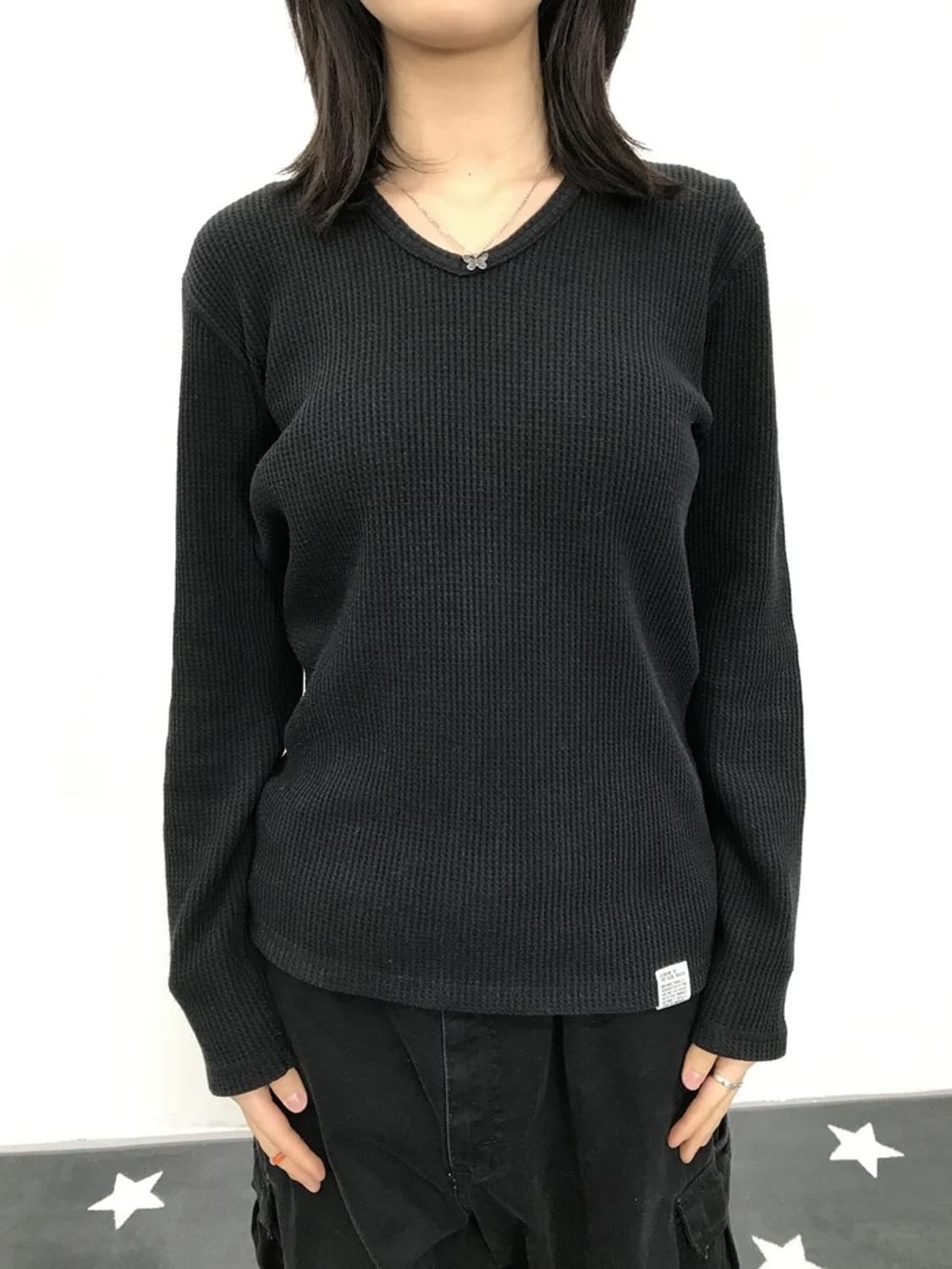 Azul V-Neck Waffle Shirt 상품이미지1