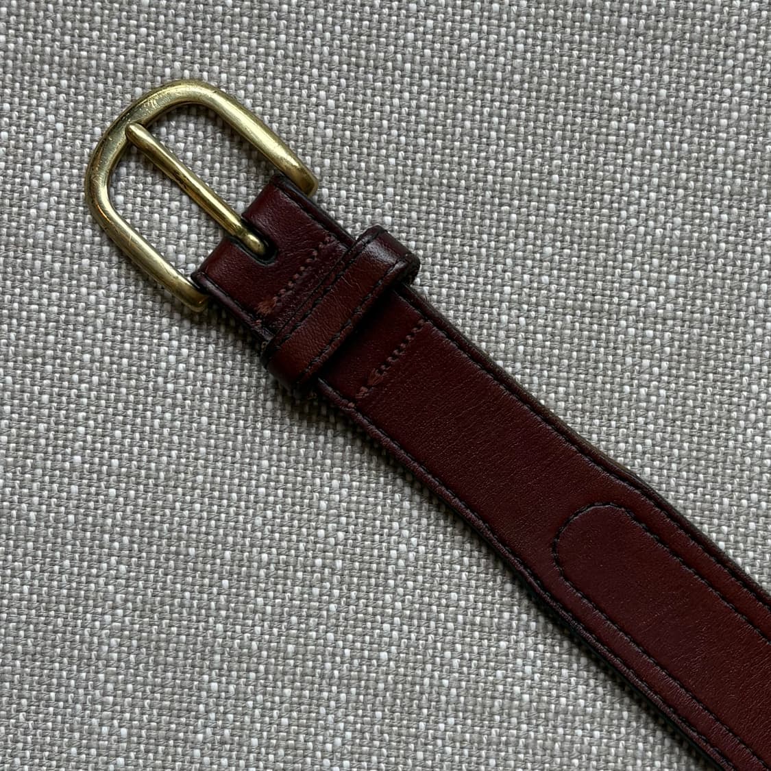 [40] 90s URUGUAY 브라운 레더 솔리드 브라스 버클 벨트 상품이미지5