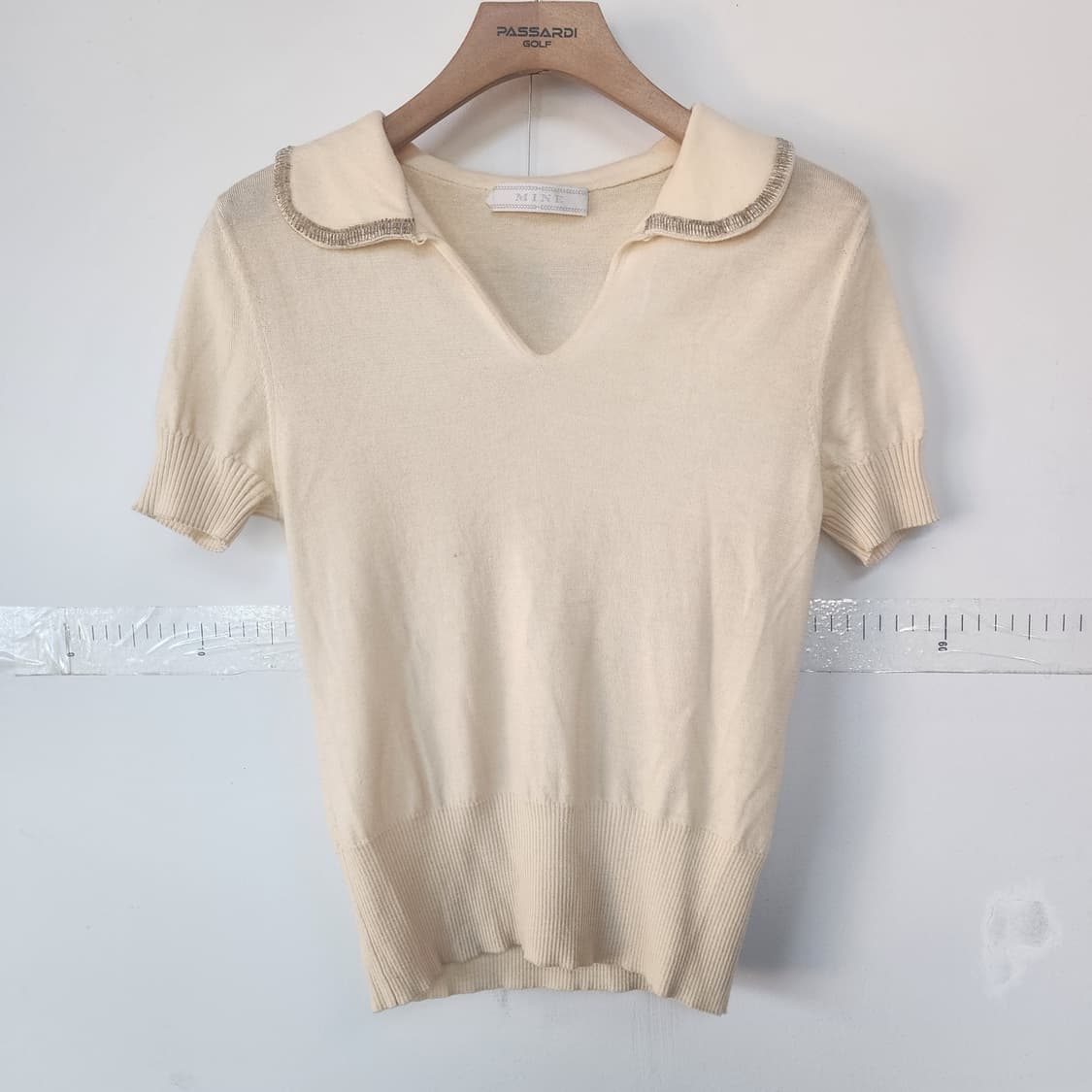 MINE 반팔 니트 아이보리 상품이미지1