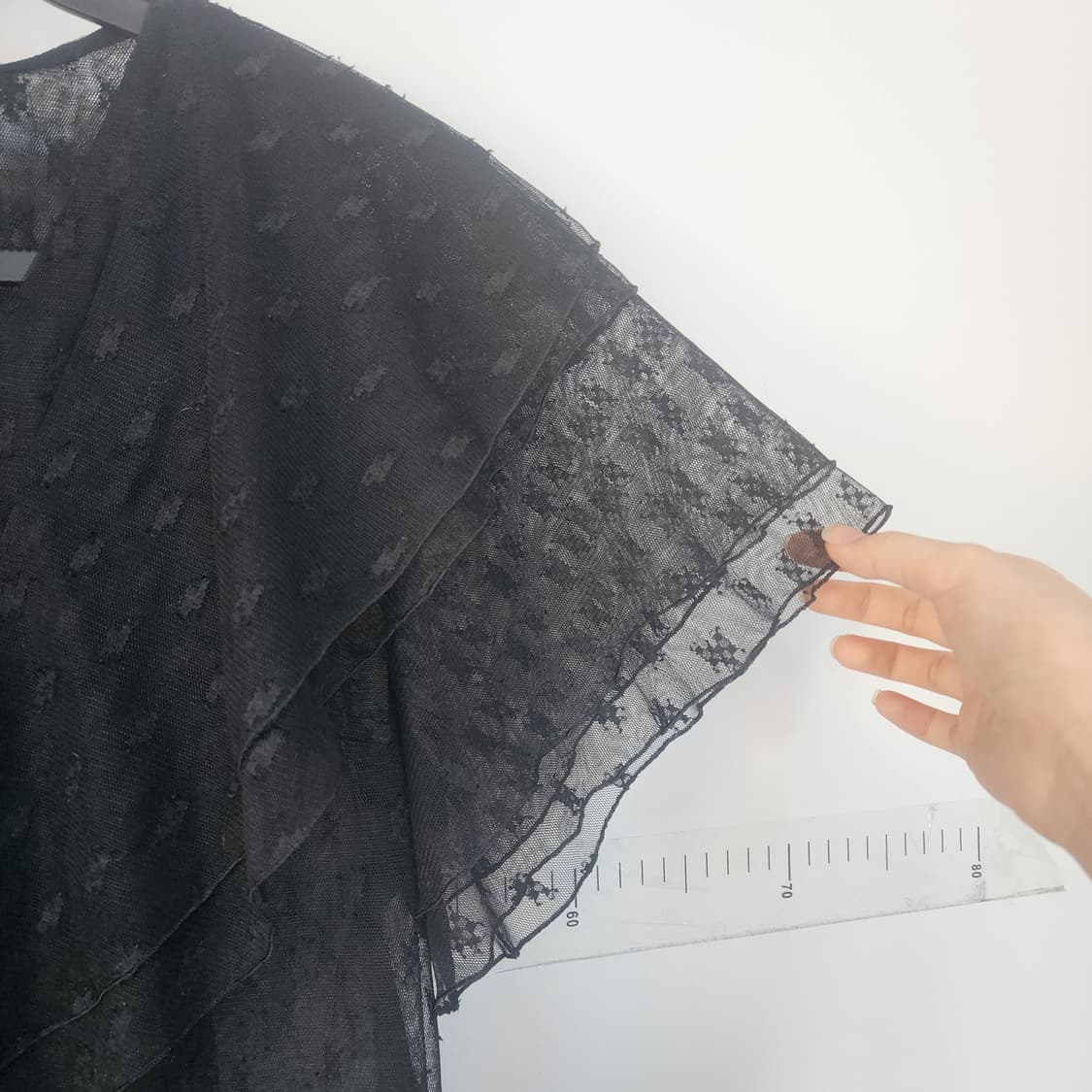 ORR 블랙 레이스 프릴 블라우스 상품이미지4