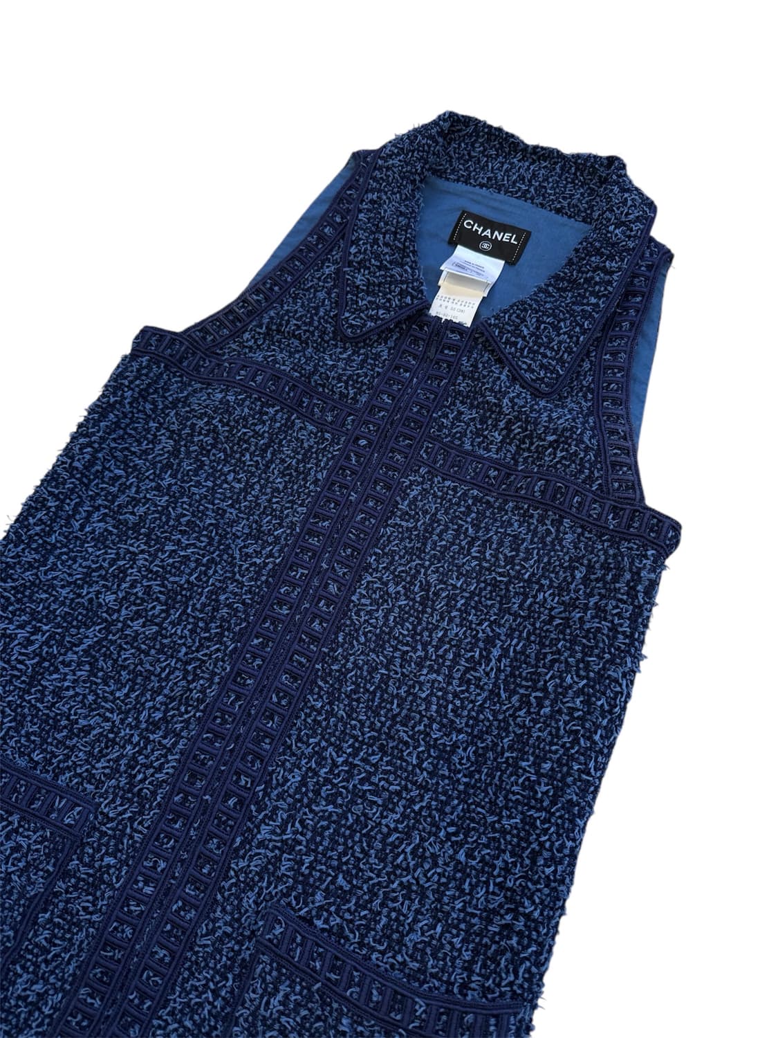 샤넬 트위드 슬리브리스 원피스 드레스 상품이미지4