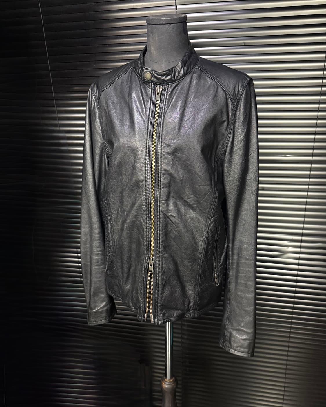 염소 가죽 라이더 바이커 락시크 고스 펑크 고딕 워크 자켓 집업 레더 M 상품이미지2