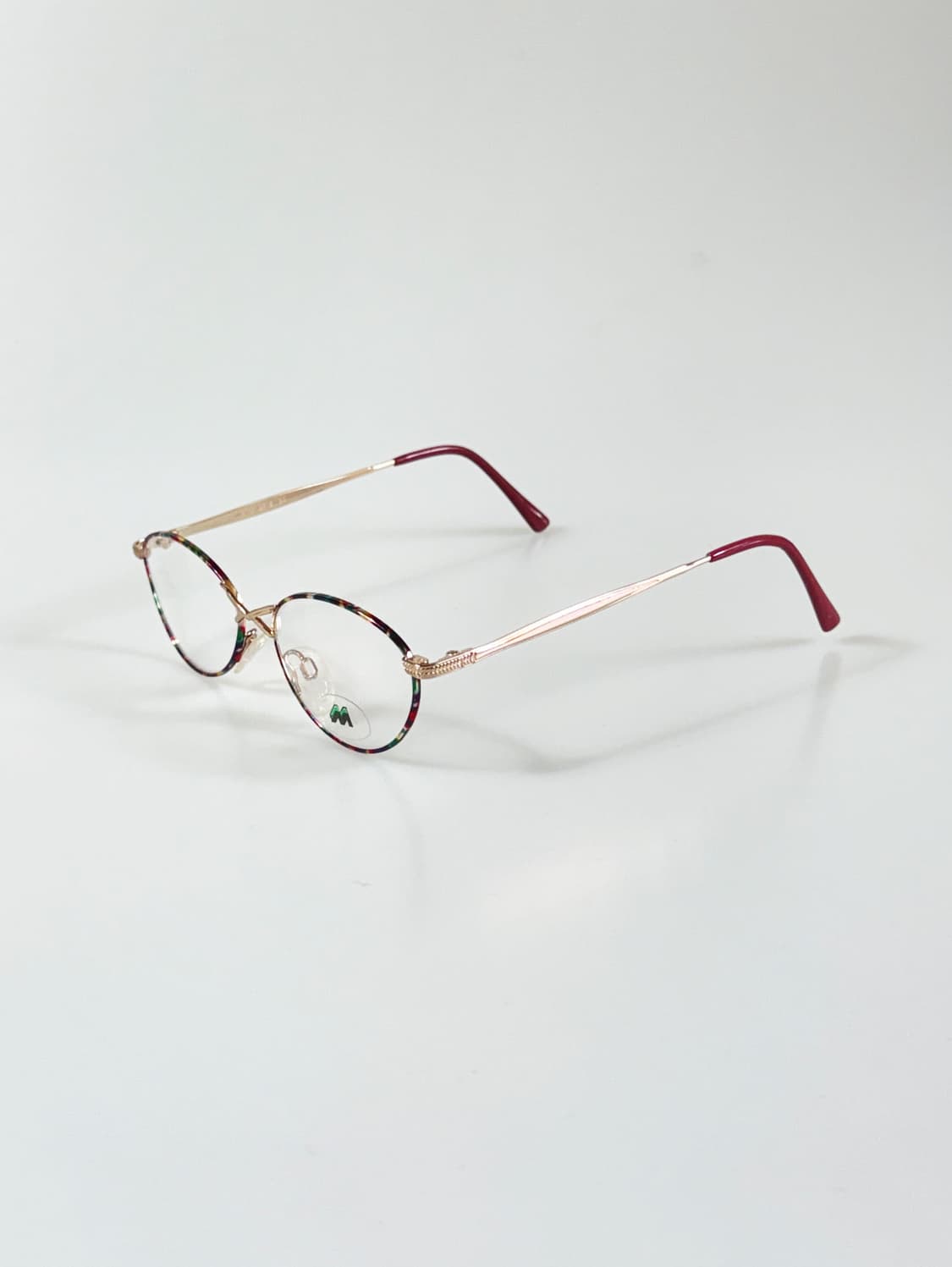 90s 독일제 MEITZLER 레드 골드 슬림 오벌 빈티지 안경 상품이미지3