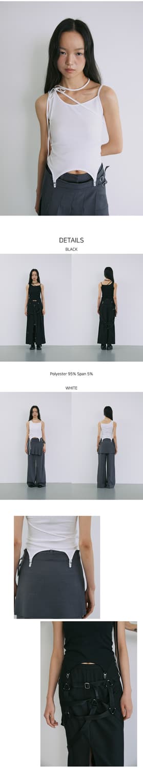 Youshim (유심) 스트링 가터 탱크탑 화이트 상품이미지7