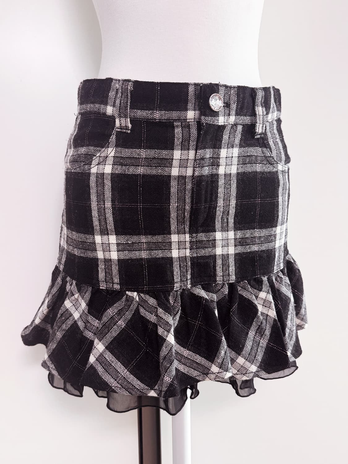 일브 양산형 히메갸루 키치 체크 캉캉스커트 노에미 시허니  상품이미지2