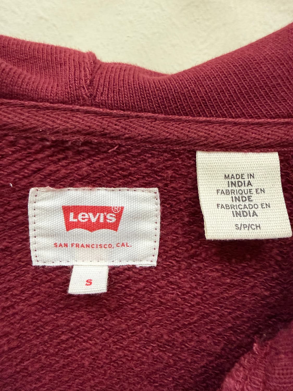 리바이스 버건디 후드티 상품이미지2