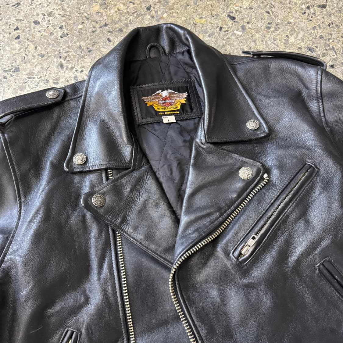 [L] Harley davidson 할리데이비슨 가죽 라이더 자켓 상품이미지6