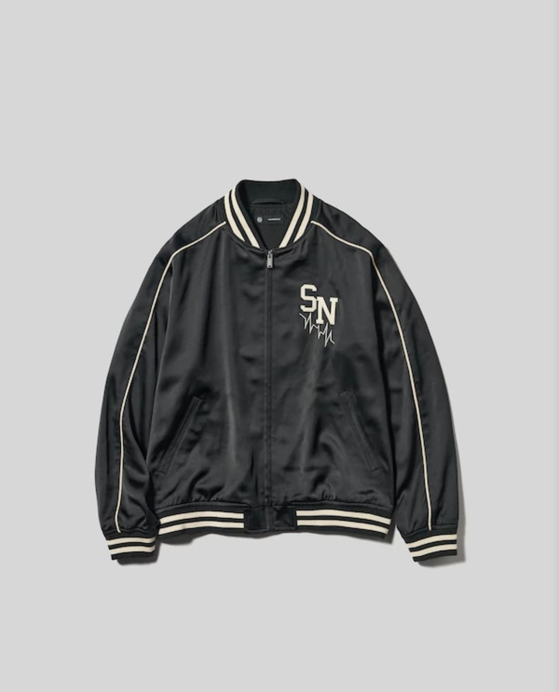 [3XL/블랙] GU 언더커버 새틴 리브 블루종 상품이미지1